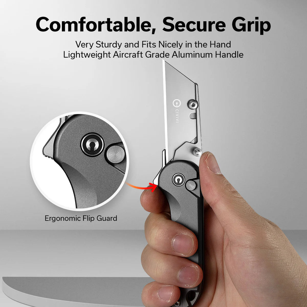 CIVIVI Elementum Utility Thumb Stud & Button Lock Knife Aluminum Handle