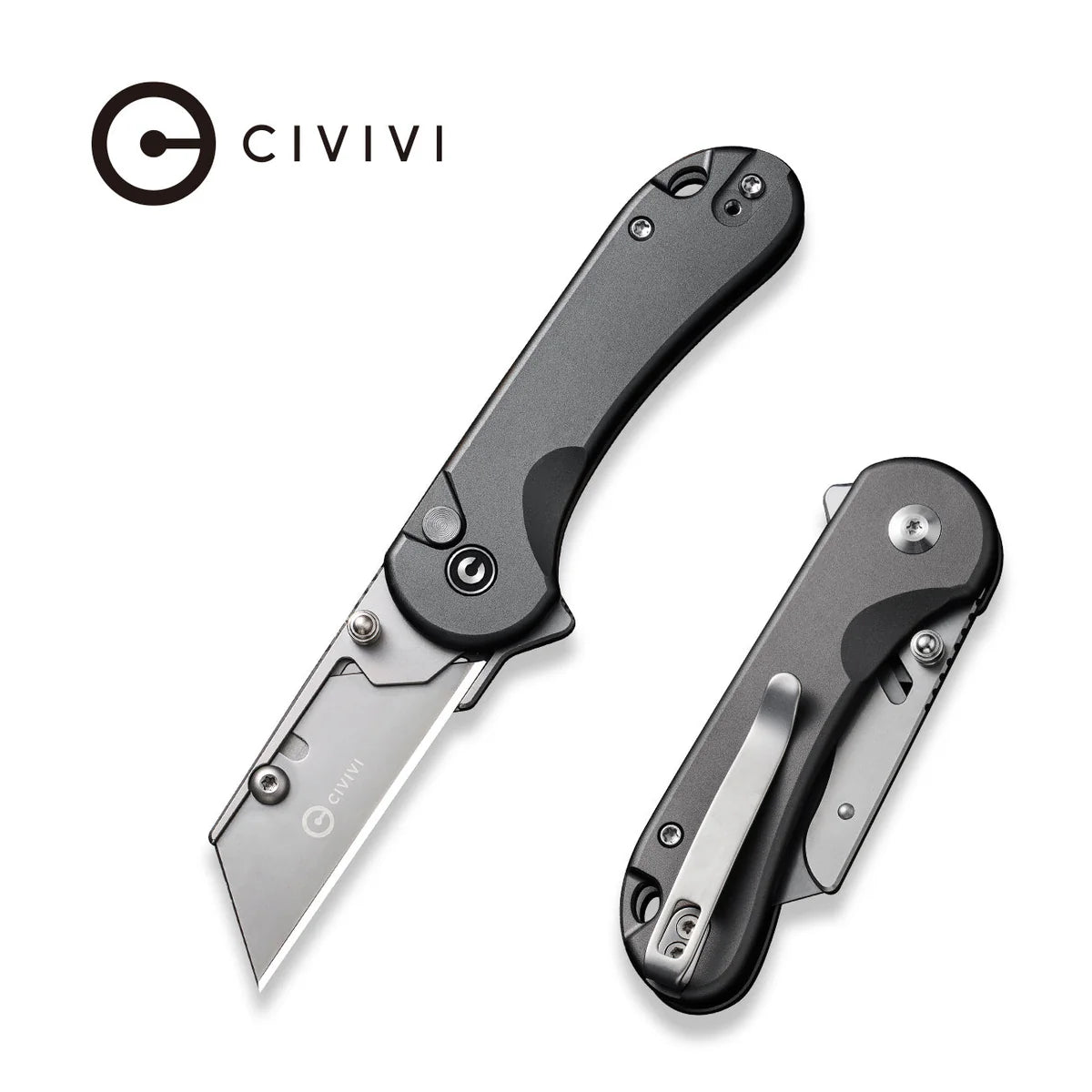 CIVIVI Elementum Utility Thumb Stud & Button Lock Knife Aluminum Handle