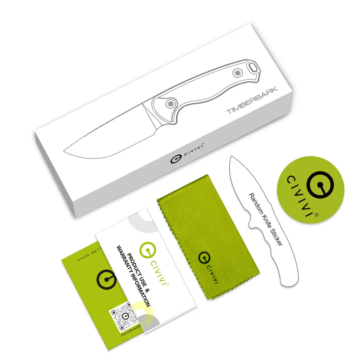 CIVIVI Timber barkFixed Blade Knife G10 Handle (3.2" 14C28N Blade)