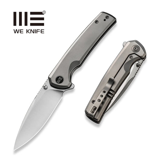 WE Knives Subjugator Grey Titanium Handle Satin Finished CPM 20CV Blade
