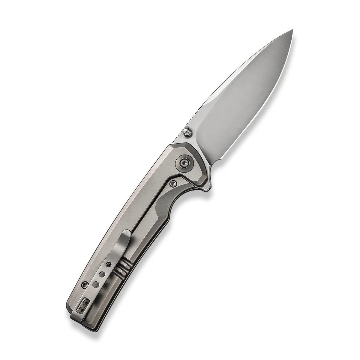 WE Knives Subjugator Grey Titanium Handle Satin Finished CPM 20CV Blade